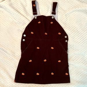 Corduroy jumper with embroidered pumpkins. EUC - smoke free home. Size 8
